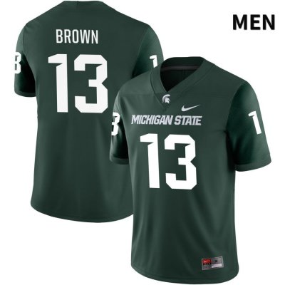 Men's Michigan State Spartans NCAA #13 Sebastian Brown Green NIL 2022 Authentic Nike Stitched College Football Jersey TU32R50SG